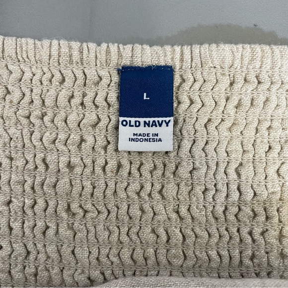 NWT Old Navy Linen Blend Dress Smocked Boho Square Neck Sheath Mini Large - Picture 6 of 11